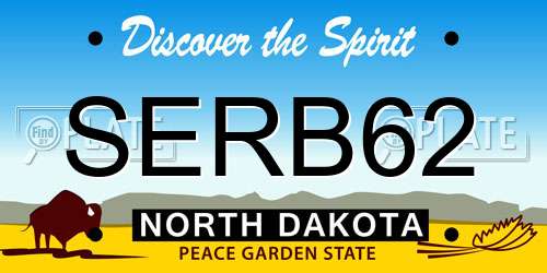 SERB62 North Dakota License Plate