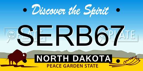 SERB67 North Dakota License Plate