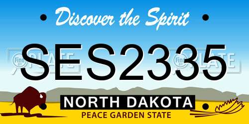 SES2335 North Dakota License Plate