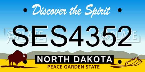 SES4352 North Dakota License Plate