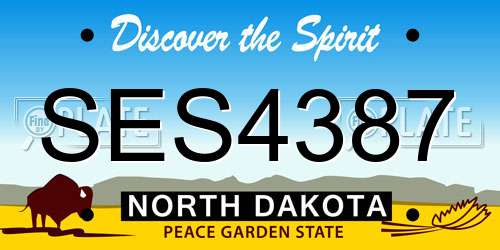 SES4387 North Dakota License Plate