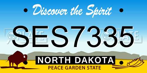 SES7335 North Dakota License Plate