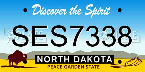 SES7338 North Dakota License Plate
