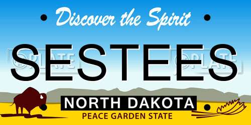 SESTEES North Dakota License Plate