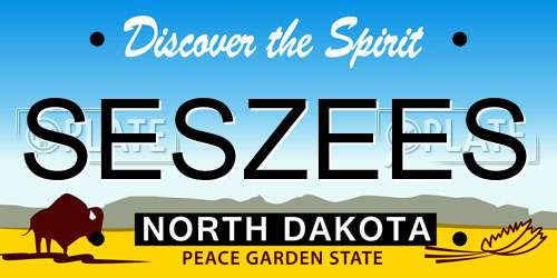 SESZEES North Dakota License Plate