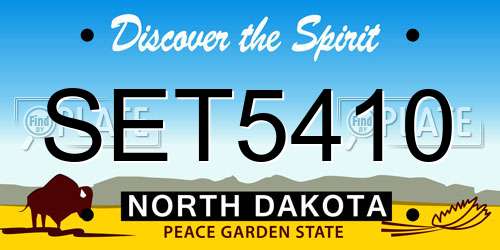 SET5410 North Dakota License Plate
