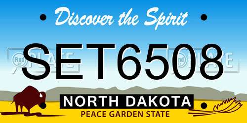 SET6508 North Dakota License Plate