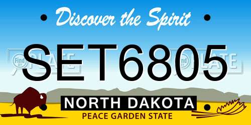 SET6805 North Dakota License Plate