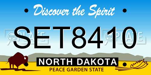 SET8410 North Dakota License Plate