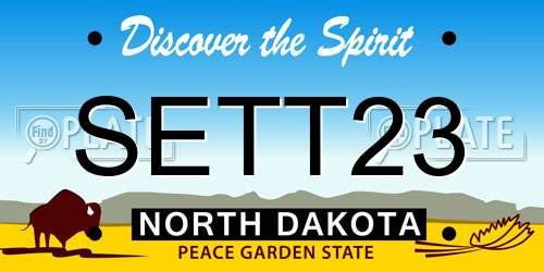 SETT23 North Dakota License Plate