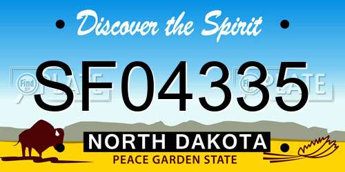 SF04335 North Dakota License Plate