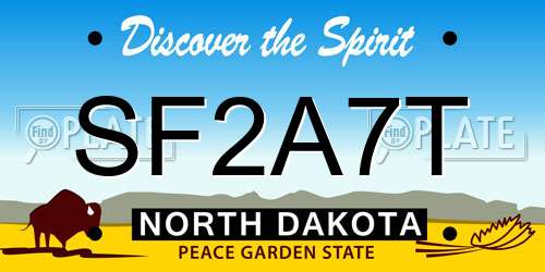 SF2A7T North Dakota License Plate