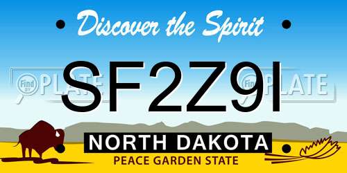 SF2Z9I North Dakota License Plate