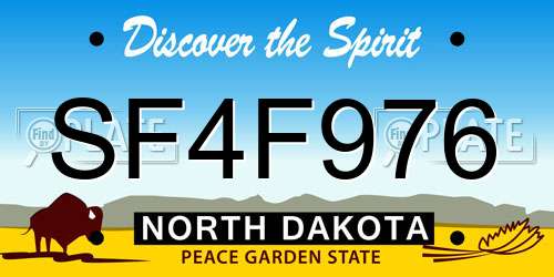 SF4F976 North Dakota License Plate