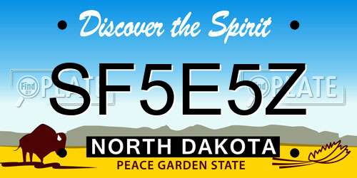 SF5E5Z North Dakota License Plate