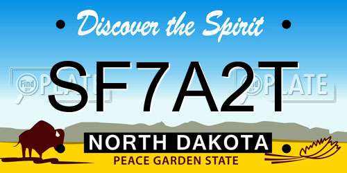 SF7A2T North Dakota License Plate