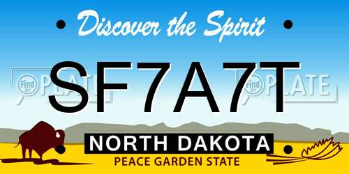 SF7A7T North Dakota License Plate