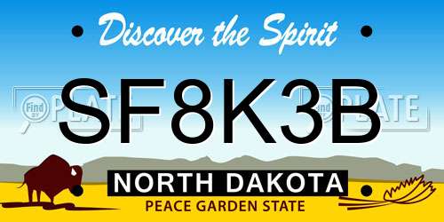 SF8K3B North Dakota License Plate