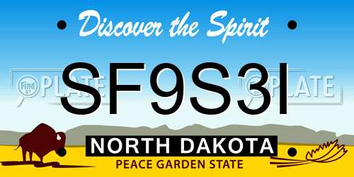 SF9S3I North Dakota License Plate