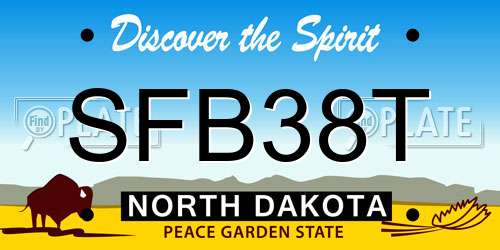 SFB38T North Dakota License Plate