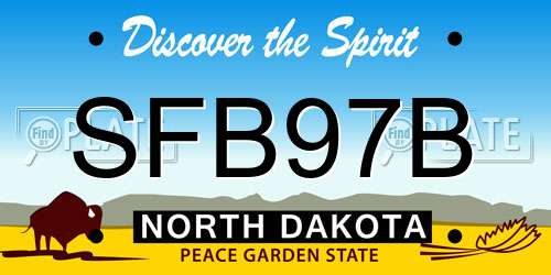 SFB97B North Dakota License Plate