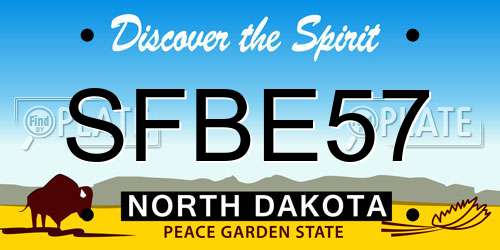 SFBE57 North Dakota License Plate