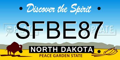 SFBE87 North Dakota License Plate