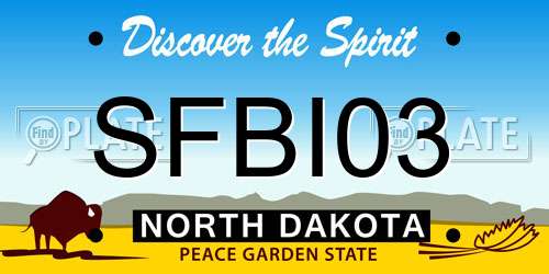 SFBI03 North Dakota License Plate