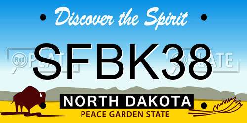 SFBK38 North Dakota License Plate