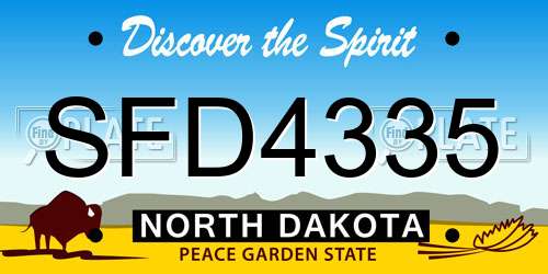 SFD4335 North Dakota License Plate