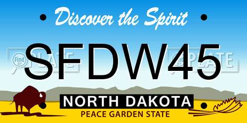 SFDW45 North Dakota License Plate