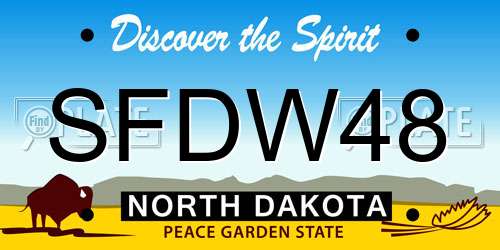 SFDW48 North Dakota License Plate