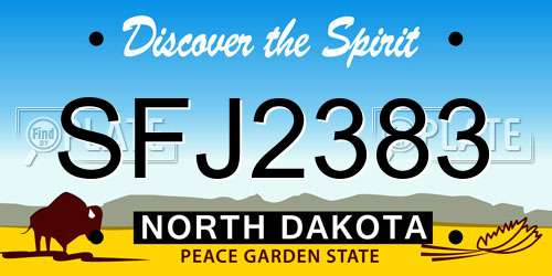 SFJ2383 North Dakota License Plate
