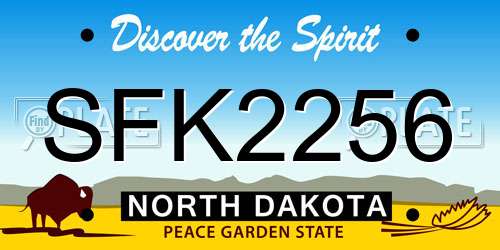 SFK2256 North Dakota License Plate