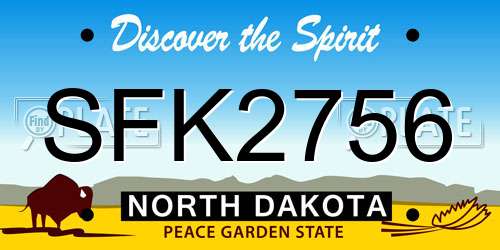 SFK2756 North Dakota License Plate