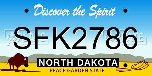 SFK2786 North Dakota License Plate