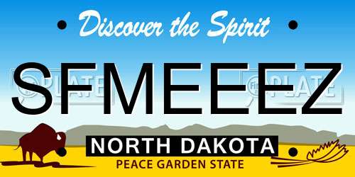 SFMEEEZ North Dakota License Plate