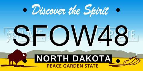 SFOW48 North Dakota License Plate