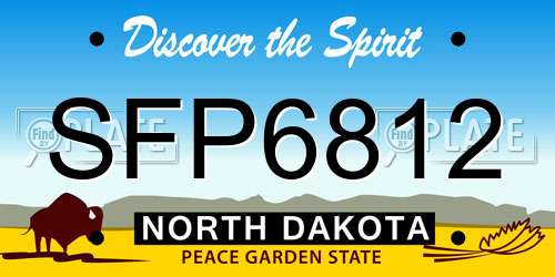 SFP6812 North Dakota License Plate