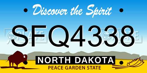 SFQ4338 North Dakota License Plate