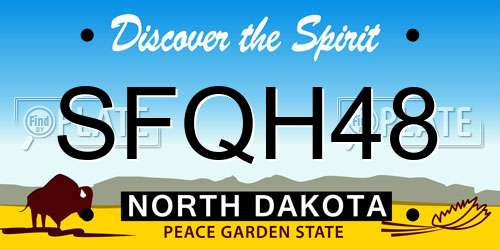 SFQH48 North Dakota License Plate