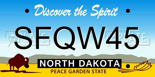 SFQW45 North Dakota License Plate