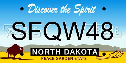 SFQW48 North Dakota License Plate