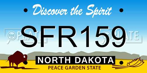 SFR159 North Dakota License Plate