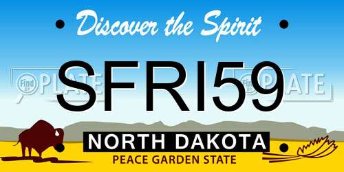 SFRI59 North Dakota License Plate