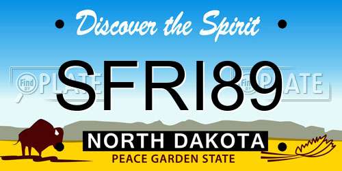 SFRI89 North Dakota License Plate