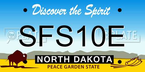 SFS10E North Dakota License Plate