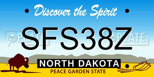 SFS38Z North Dakota License Plate