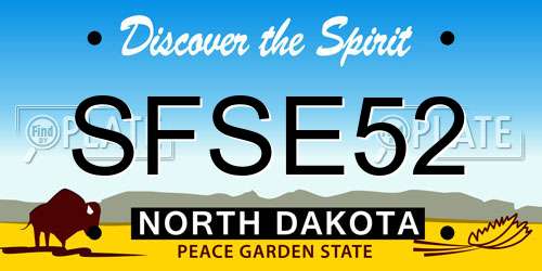 SFSE52 North Dakota License Plate