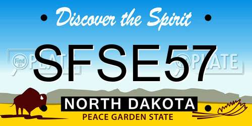 SFSE57 North Dakota License Plate